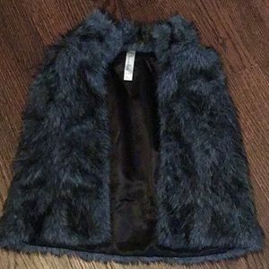 Gray fur coat